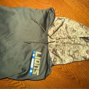 NFL LIONS Camouflage and Olive Hoodie